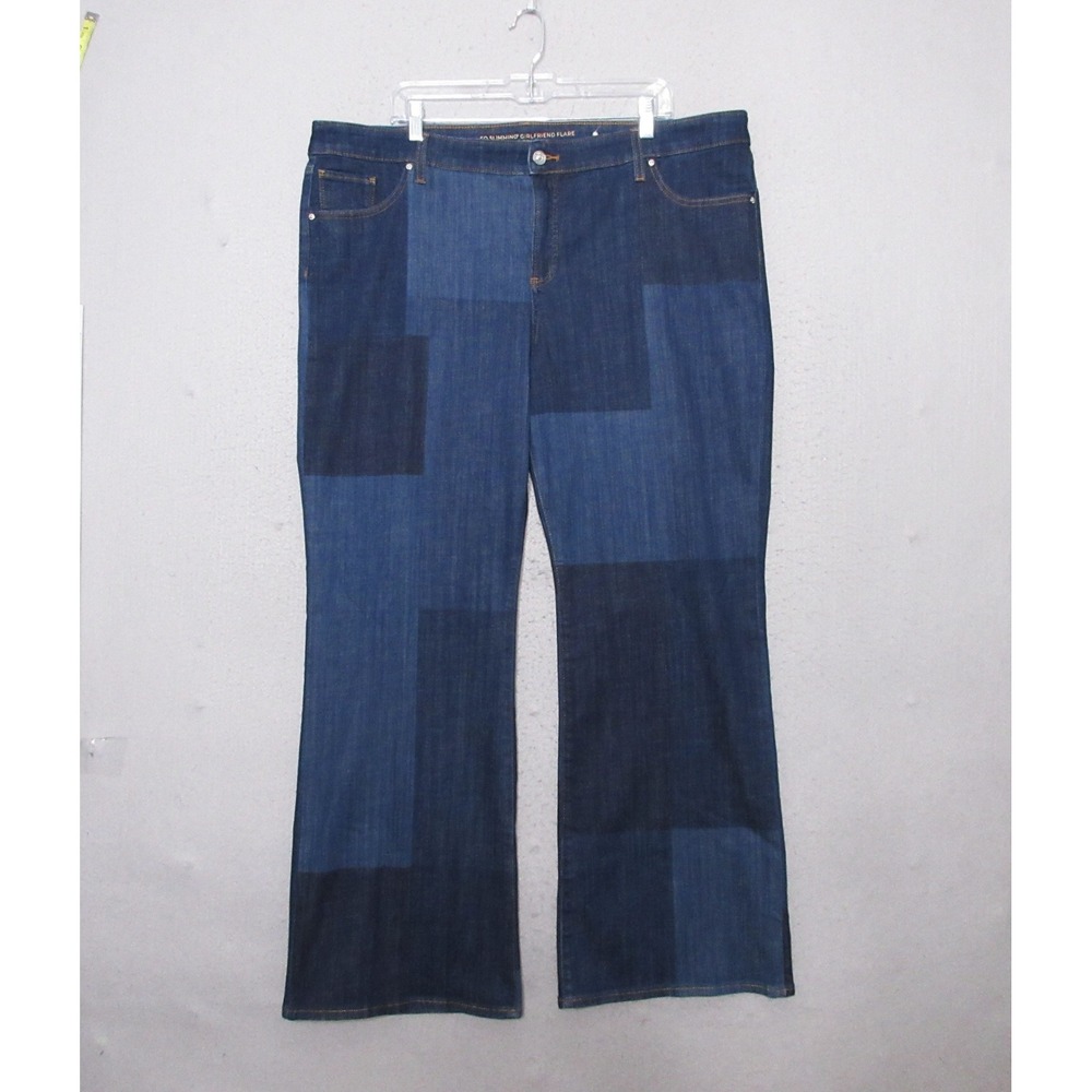 Chicos So Slimming Girlfriend Jeans Flare Laser Patchwork Boho Hippie Statement